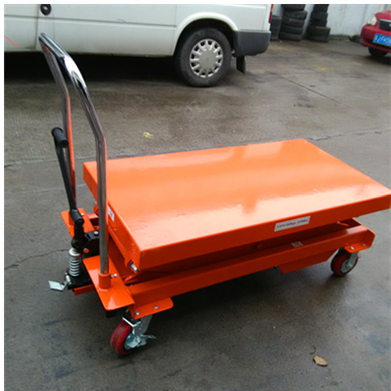 PTS1000升降手动液压平台车手推仓库小型移动汽车维修物流台车